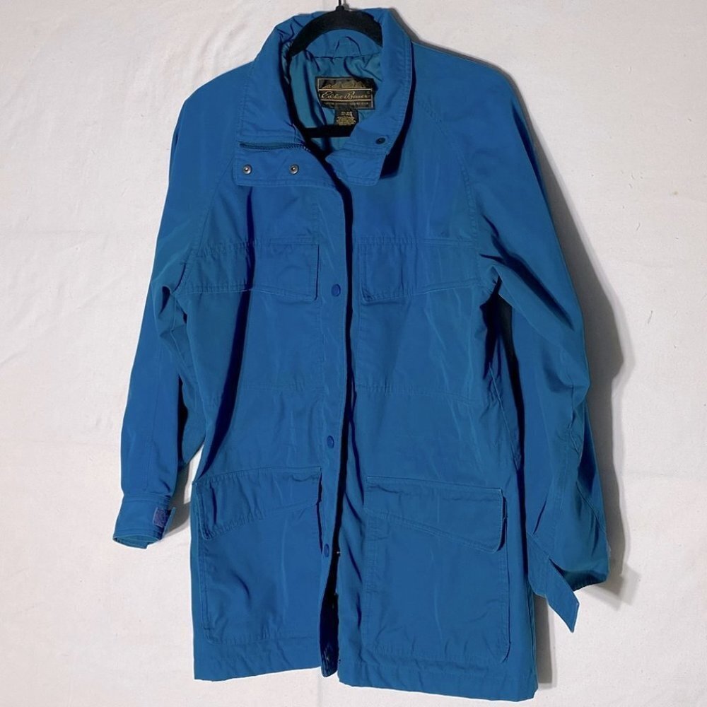 Vintage Eddie Bauer Turquoise Blue Utility Chore Jacket S Gorpcore Activewear
